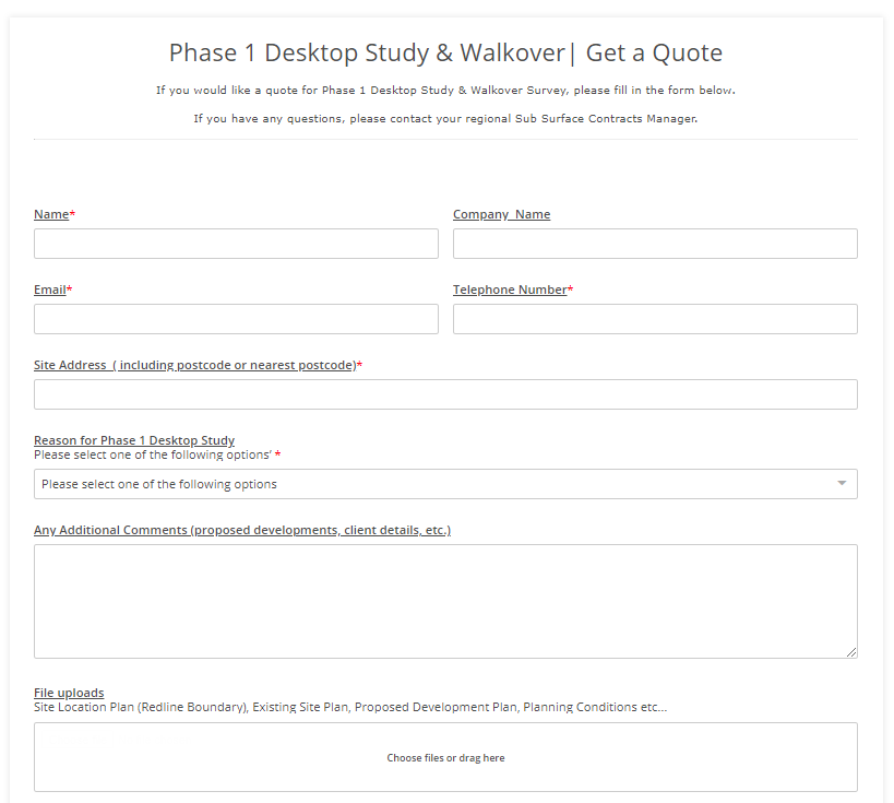 Phase 1 Desktop Study Contact Form